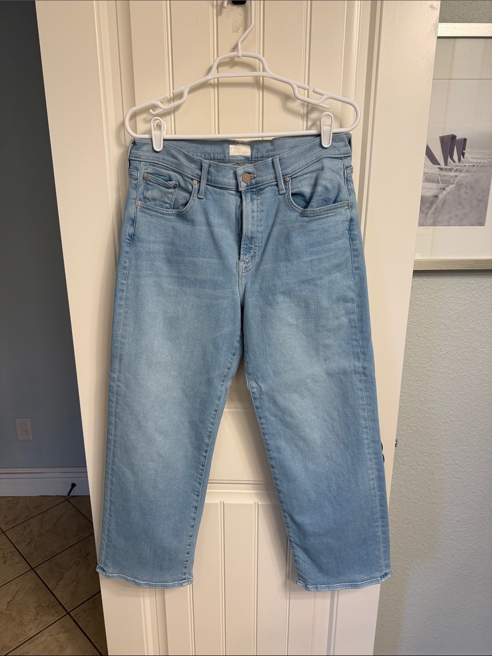 MOTHER the Rambler high rise straight leg ankle jeans